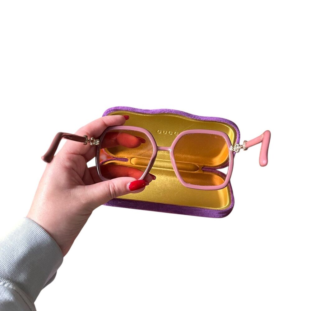 GUCCI Oversized Pink Sunglasses w Case GG0890S - Picture 3 of 5